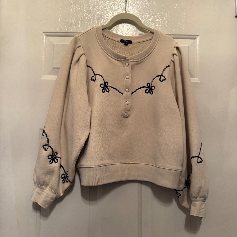Rails Hanne Embroidered Henley Sweatshirt
